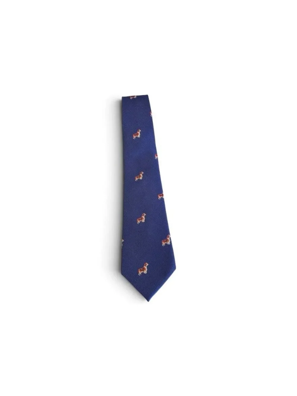 Boys Crewcuts Silk Dog Embroidered Blue Tie